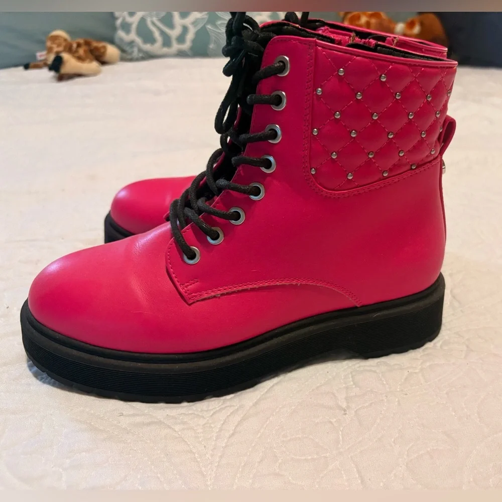 Sonoma Goods For Life Hot Pink Cobrahh Combat Boots-Size 4 Girls